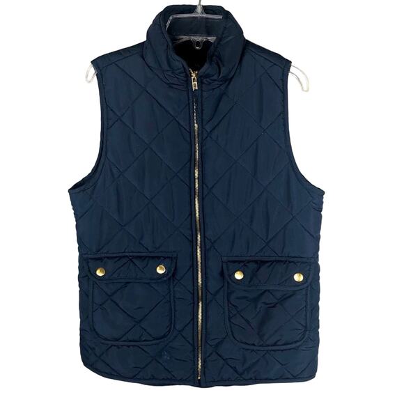 Francesca's Quinn Navy Blue Quilted Puffer Vest Small Cozycore Preppy - Picture 2 of 7